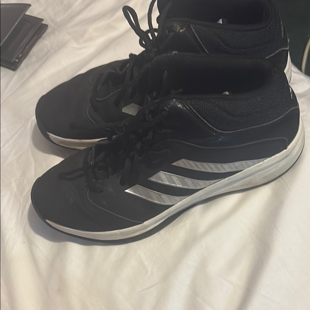 Adidas Men's Black and White Sneakers